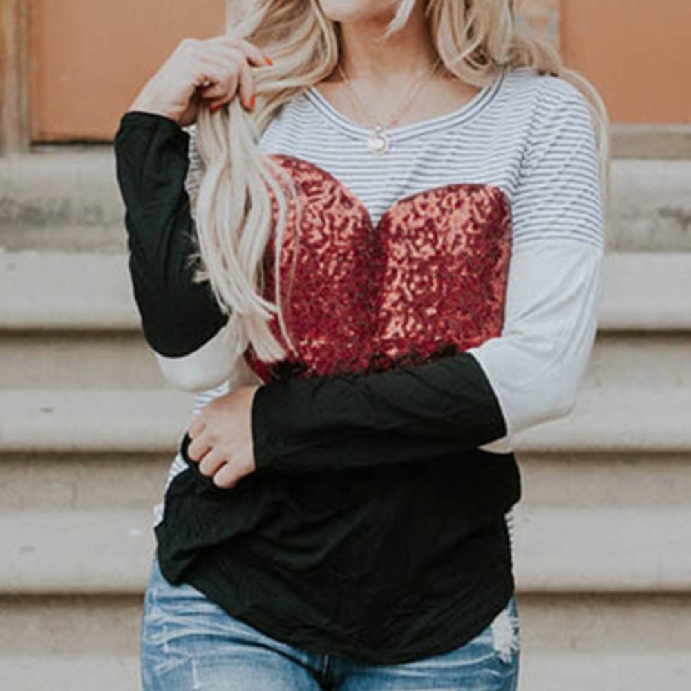 Valentine Day Sequin embellished Heart Shirt - Picture 2 of 7